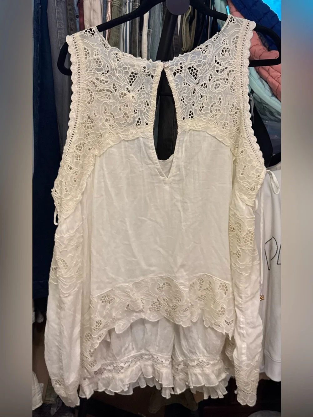 NWT Free People FP Intimately Eye Catcher Bloomsie Romper - Tofu Cream - S, M